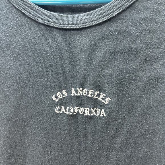 John Galt Brandy Melville Black Baby Tee Shirt Los Angeles Ca Cropped One Size - Picture 2 of 4